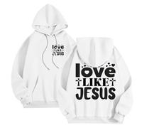 Generisch Sudadera con capucha para hombre, con estampado de letras de Jesús, con cordón y bolsillos, ligera y cómoda, manga larga, sudadera con capucha para deporte, fitness, exterior, chaqueta de