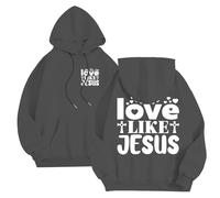 Generisch Sudadera con capucha para hombre, con estampado de letras de Jesús, con cordón y bolsillos, ligera y cómoda, manga larga, sudadera con capucha para deporte, fitness, exterior, chaqueta de