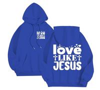 Generisch Sudadera con capucha para hombre, con estampado de letras de Jesús, con cordón y bolsillos, ligera y cómoda, manga larga, sudadera con capucha para deporte, fitness, exterior, chaqueta de
