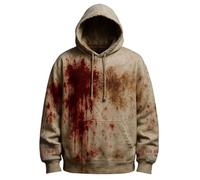 Generisch Sudadera con capucha para hombre, con estampado de sangre, informal, holgada, cálida, cómoda, estilo gótico, chaqueta de punto cálida para hombre, b, L