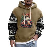 Generisch Sudadera con capucha para hombre con estampado relajado, sudadera de manga larga para looks informales, mezcla de algodón suave que garantiza una sensación agradable, ideal para días fríos