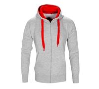 Generisch Sudadera con capucha para hombre, elegante, corte ajustado, hip hop, moda tops casuales, conjunto de sudaderas para hombres, Gris Claro2, XL