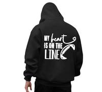 Generisch Sudadera con capucha para hombre, informal, para el día del partido, de fútbol, con diseño de impresión, cómoda y holgada, para uso diario, Negro , 3XL