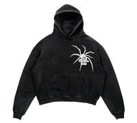 Generisch Sudadera con capucha para hombre y mujer, estilo punk, esqueleto 3D, estampado Y2K, retro, hip hop, algodón, sudadera con capucha, 10#, L