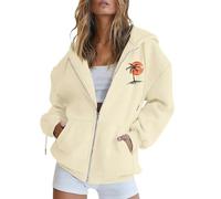 Generisch Sudadera con capucha para mujer, chaqueta de forro polar de algodón, chaqueta con capucha, chaqueta deportiva larga, sudadera con capucha y cremallera, chaqueta de gran tamaño, sudadera con