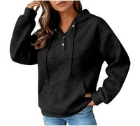 Generisch Sudadera con capucha para mujer, color negro, con cremallera extragrande, sudadera de algodón para correr, chaqueta suave y transpirable, chaqueta sencilla, suéter de punto a rayas