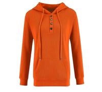 Generisch Sudadera con capucha para mujer, con botones, manga larga, transición, cómoda, informal, color sólido, clásico, para adolescentes