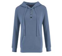Generisch Sudadera con capucha para mujer, con botones, manga larga, transición, cómoda, informal, color sólido, clásico, para adolescentes