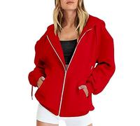 Generisch Sudadera con capucha para mujer, con cremallera, chaqueta de verano, chaqueta de verano, chaqueta de gran tamaño, chaqueta universitaria, chaqueta con capucha, chaqueta para correr