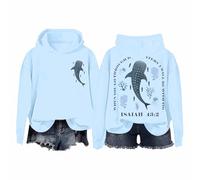 Generisch Sudadera con capucha para mujer con diseño de tiburón ballena y cristiano - Sudadera con capucha con verso de la Biblia Isaías 43:2 | Sudadera espiritual para amantes de la naturaleza