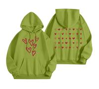 Generisch Sudadera con capucha para mujer con diseño romántico de San Valentín como ropa de calle de moda para mujeres conscientes de la moda, verde, XXL