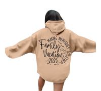 Generisch Sudadera con capucha para mujer con estampado de océano para un elegante estilo informal, ropa cómoda para el día a día, marrón, XXL