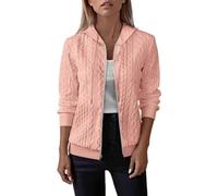 Generisch Sudadera con capucha para mujer de talla grande para invierno, manga larga, diseño de cremallera ideal para el día a día con elegante simplicidad, Rosa., XXL
