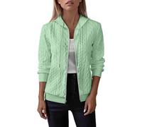 Generisch Sudadera con capucha para mujer de talla grande para invierno, manga larga, diseño de cremallera ideal para el día a día con elegante simplicidad, verde, XXL