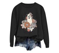 Generisch Sudadera con capucha para mujer e invierno Halloween Little Print tallas grandes chaquetas de mujer, Negro , XL