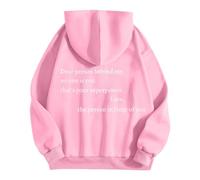 Generisch Sudadera con capucha para mujer "Liebe Person hinter Mir, niemand bist du, das ist Deine Superkraft" Strickjacke Damen Mustgelb, Rosa., XXL