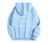 Generisch Sudadera con capucha para mujer "Liebe Person hinter Mir, niemand bist du, das ist Deine Superkraft" Strickjacke Damen Mustgelb, azul claro, M