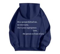 Generisch Sudadera con capucha para mujer "Liebe Person hinter Mir, niemand bist du, das ist Deine Superkraft" Strickjacke Damen Mustgelb, marine, L