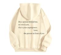 Generisch Sudadera con capucha para mujer "Liebe Person hinter Mir, niemand bist du, das ist Deine Superkraft" Strickjacke Damen Mustgelb, beige, S