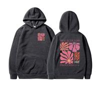 Generisch Sudadera con capucha para mujer moderna con capucha reversible de forro polar con mangas largas, bolsillos con estampado de letras, color blanco, ropa de calle para niñas, Color gris oscuro