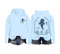 Generisch Sudadera con capucha para mujer, moderna e informal, con diseño cristiano, para mujer, invierno, uso diario, azul claro, M