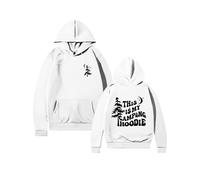 Generisch Sudadera con capucha para mujer, para camping, informal, cuello redondo, cómoda de manga larga, para el tiempo libre, moda, Blanco, XXL