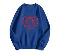 Generisch Sudadera con capucha para mujer, para San Valentín, moderna, informal, estampada, manga larga, cuello redondo suelto, con capucha, Mi cuenta, marine, M