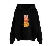 Generisch Sudadera con capucha para mujer, vestido con capucha, cordón con bolsillo, estampado de calavera, mini vestido con capucha, suéter de manga larga, Sudaderas con capucha B3-negro, L