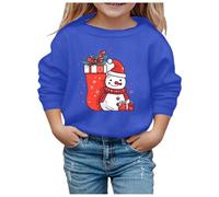 Generisch Sudadera con capucha para niña con diseño de copos de nieve, diseño navideño, azul, 12-13 años