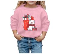 Generisch Sudadera con capucha para niña con diseño de copos de nieve, diseño navideño, Rosa., 12-13 años