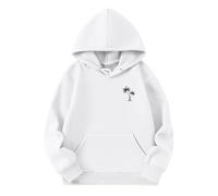 Generisch Sudadera con capucha para niña con estampado de árbol de coco, camiseta deportiva de manga larga para adolescentes, cómoda sudadera con bolsillo, sudadera con capucha para el día a día y el