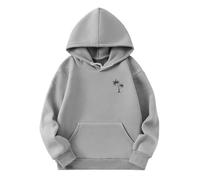 Generisch Sudadera con capucha para niña con estampado de árbol de coco, camiseta deportiva de manga larga para adolescentes, cómoda sudadera con bolsillo, sudadera con capucha para el día a día y el