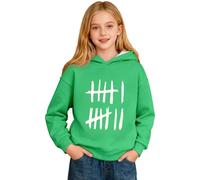 Generisch Sudadera con capucha para niña, jersey de manga larga, con capucha, para niños, deporte, ropa de calle, blusa, manga larga, para adolescentes, camiseta de manga larga, verde, 7 años