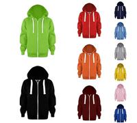 Generisch Sudadera con capucha para niño, chaqueta con cremallera, chaqueta con capucha, manga larga, chaqueta de montañismo, con bolsillos, sudadera holgada para adolescentes y niñas, A09 verde., 120