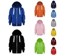 Generisch Sudadera con capucha para niño, chaqueta con cremallera, chaqueta con capucha, manga larga, chaqueta de montañismo, con bolsillos, sudadera holgada para adolescentes y niñas, A03 Azul Oscuro