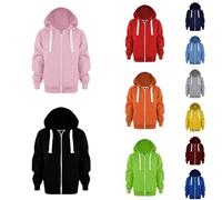 Generisch Sudadera con capucha para niño, chaqueta con cremallera, chaqueta con capucha, manga larga, chaqueta de montañismo, con bolsillos, sudadera holgada para adolescentes y niñas, A10 rosa, 150