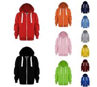 Generisch Sudadera con capucha para niño, chaqueta con cremallera, chaqueta con capucha, manga larga, chaqueta de montañismo, con bolsillos, sudadera holgada para adolescentes y niñas, A02 rojo., 100