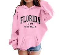 Generisch Sudadera con capucha para niños Aestetic de manga larga para niños y niñas, cómoda sudadera con capucha, sudadera básica de manga larga para deporte, fitness, chaqueta de entretiempo, Rosa