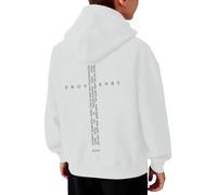 Generisch Sudadera con capucha para niños Aestetic de manga larga para niños y niñas, sudadera ligera con capucha, sudadera básica de manga larga para deporte, fitness, chaqueta de entretiempo, Blanco