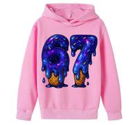 Generisch Sudadera con capucha para niños con impresión 67, informal, informal, de algodón, sudadera para niños, ropa de calle, sudadera para niños, moda versátil, cómoda capa básica, Estilo/G06 Rosa