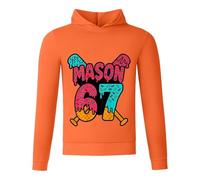 Generisch Sudadera con capucha para niños y niñas, chándal con capucha, sudadera y pantalón de ocio, conjunto de ropa para el hogar, versátil, juego de ropa de calle, Estilo/P08 Naranja, 15-16 años