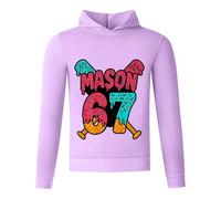 Generisch Sudadera con capucha para niños y niñas, chándal con capucha, sudadera y pantalón de ocio, conjunto de ropa para el hogar, versátil, juego de ropa de calle, Estilo/P10 Púrpura, 15-16 años