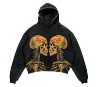 Generisch Sudadera con capucha punk esqueleto estampado Y2K retro hip hop gótico sudaderas deportivas casual ropa de calle moda sudaderas con capucha para hombre y mujer sudaderas con capucha, 13