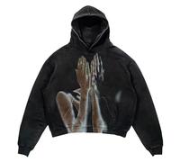 Generisch Sudadera con capucha punk esqueleto estampado Y2K retro hip hop gótico sudaderas deportivas casual ropa de calle moda sudaderas con capucha para hombre y mujer sudaderas con capucha, 14
