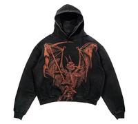 Generisch Sudadera con capucha punk esqueleto estampado Y2K retro hip hop gótico sudaderas deportivas casual ropa de calle moda sudaderas con capucha para hombre y mujer sudaderas con capucha, 5#, M