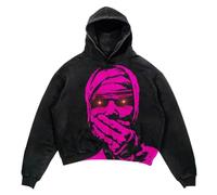 Generisch Sudadera con capucha punk esqueleto estampado Y2K retro hip hop gótico sudaderas deportivas casual ropa de calle moda sudaderas con capucha para hombre y mujer sudaderas con capucha, 2#, L