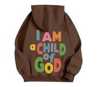 Generisch Sudadera con capucha unisex con texto en alemán "Ich bin ein Kind Gottes Hoodie für & Winter Damen Pullover Gr. 56, marrón, S