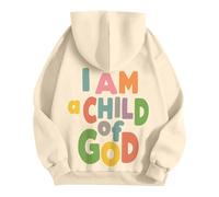 Generisch Sudadera con capucha unisex con texto en alemán "Ich bin ein Kind Gottes Hoodie für & Winter Damen Pullover Gr. 56, beige, M