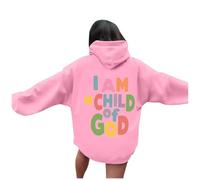 Generisch Sudadera con capucha unisex con texto en alemán "Ich bin ein Kind Gottes Hoodie für & Winter Damen Pullover Gr. 56, Rosa., M