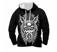 Generisch Sudadera con capucha vikinga de mitología nórdica medieval para hombre - Sudadera con capucha de gran tamaño con impresión 3D de alta calidad para ropa urbana, cómoda sudadera para cosplay